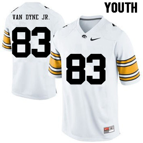 Youth Iowa Hawkeyes #83 Yale Van Dyne Jr. College Football Jerseys-White